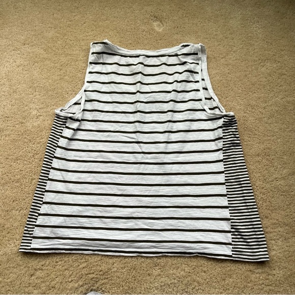 Talbots Women’s White Striped Tank Top - Size XL - VGUC - Cotton/Modal - Picture 2 of 6
